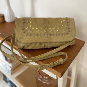 Radley London green suede crossbody purse